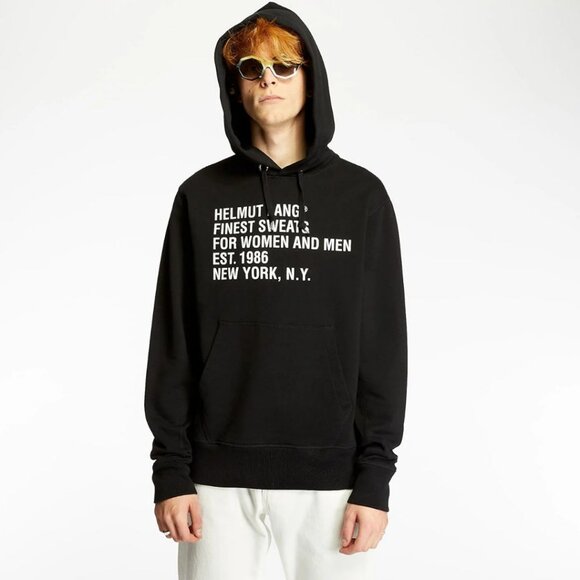 Helmut Lang Black Standard Fine Hoodie Size Men's Medium/ Women's Large - Picture 2 of 8